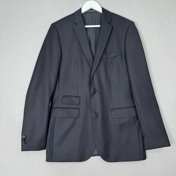 Hugo Boss Mens Blazer 40L Wool Navy Blue Sweet2 Suit Sport Coat Jacket Career - Picture 1 of 14